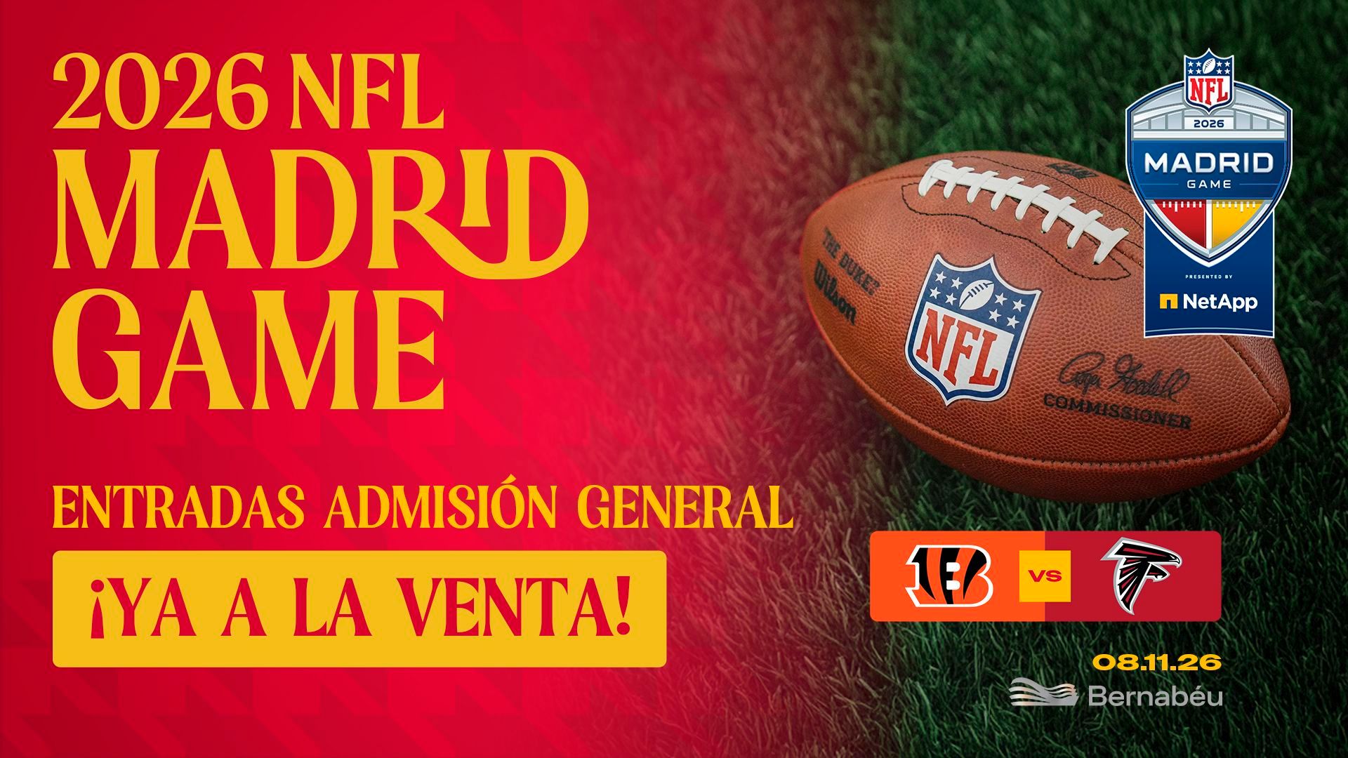 El Madrid Game 2026 para la NFL entre Bengals y Falcons El Madrid Game 2026 para la NFL entre Bengals y Falcons