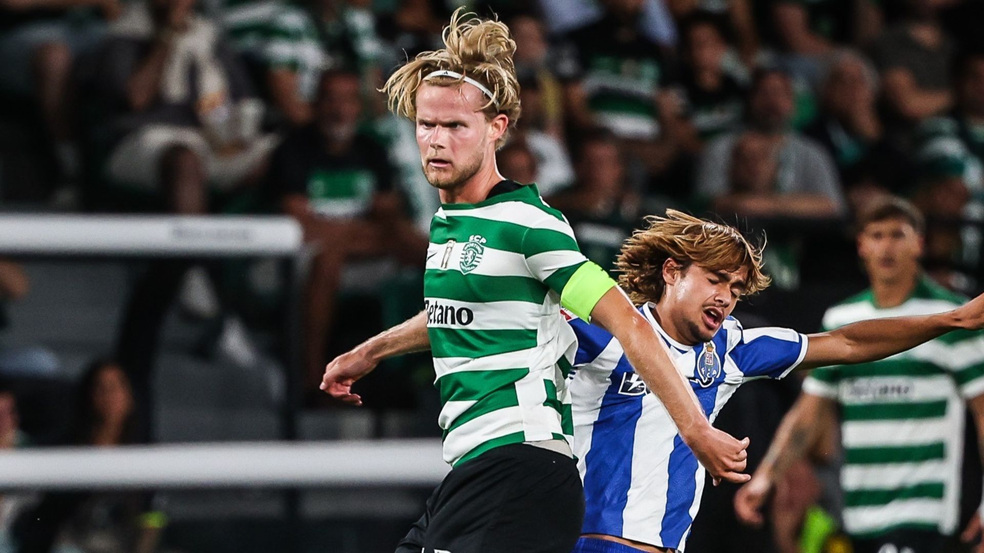 Hjulmand en un partido con el Sporting CP Hjulmand en un partido con el Sporting CP