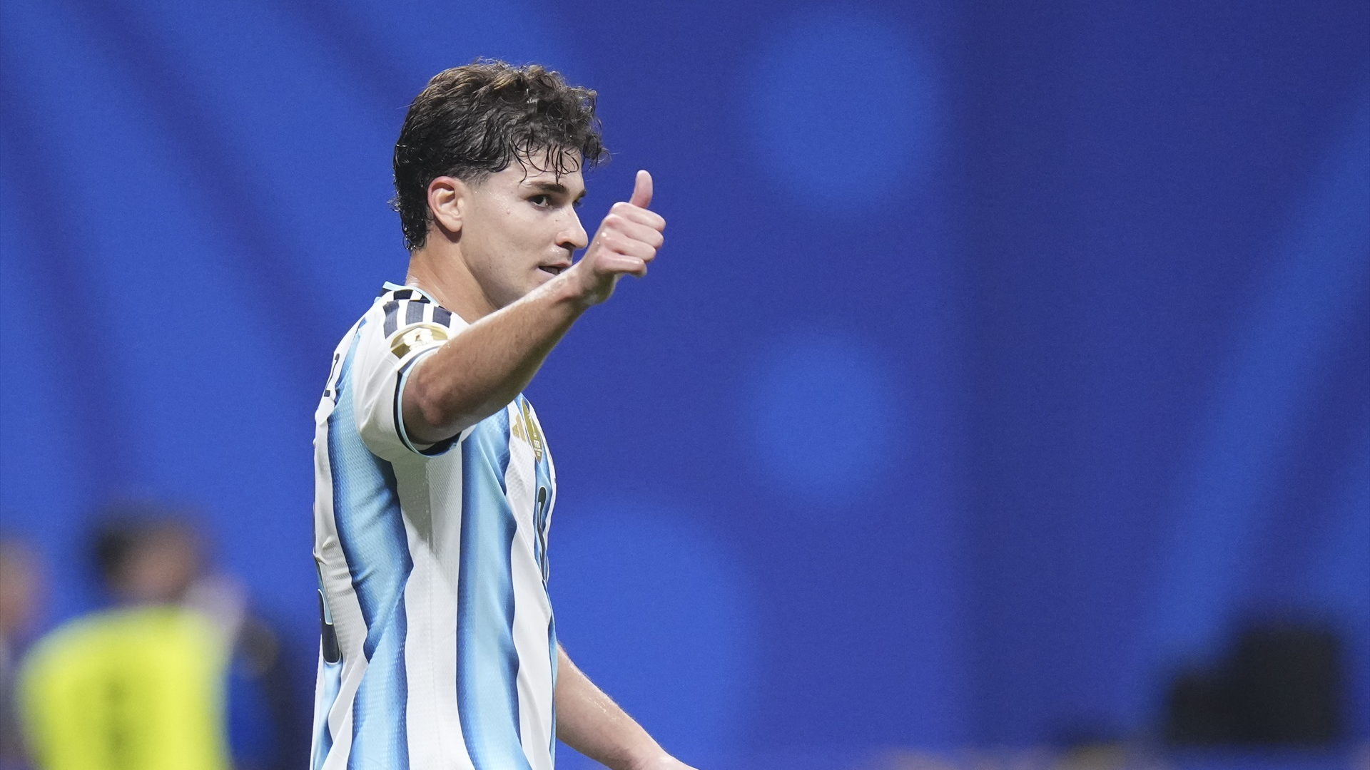 Julián Álvarez, en un partido con Argentina durante el Mundial Julián Álvarez, en un partido con Argentina durante el Mundial