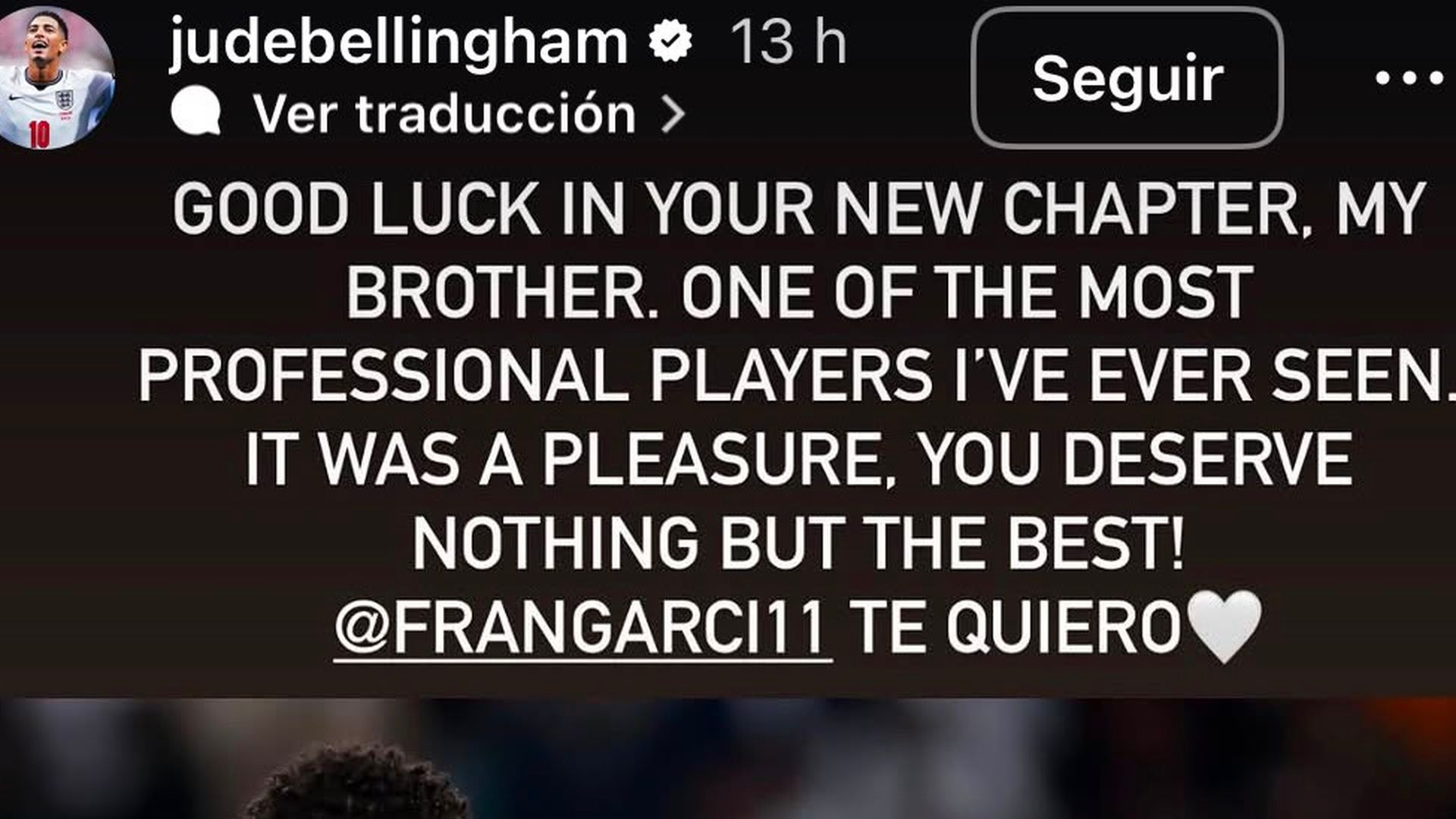 Mensaje de Bellingham a Fran García