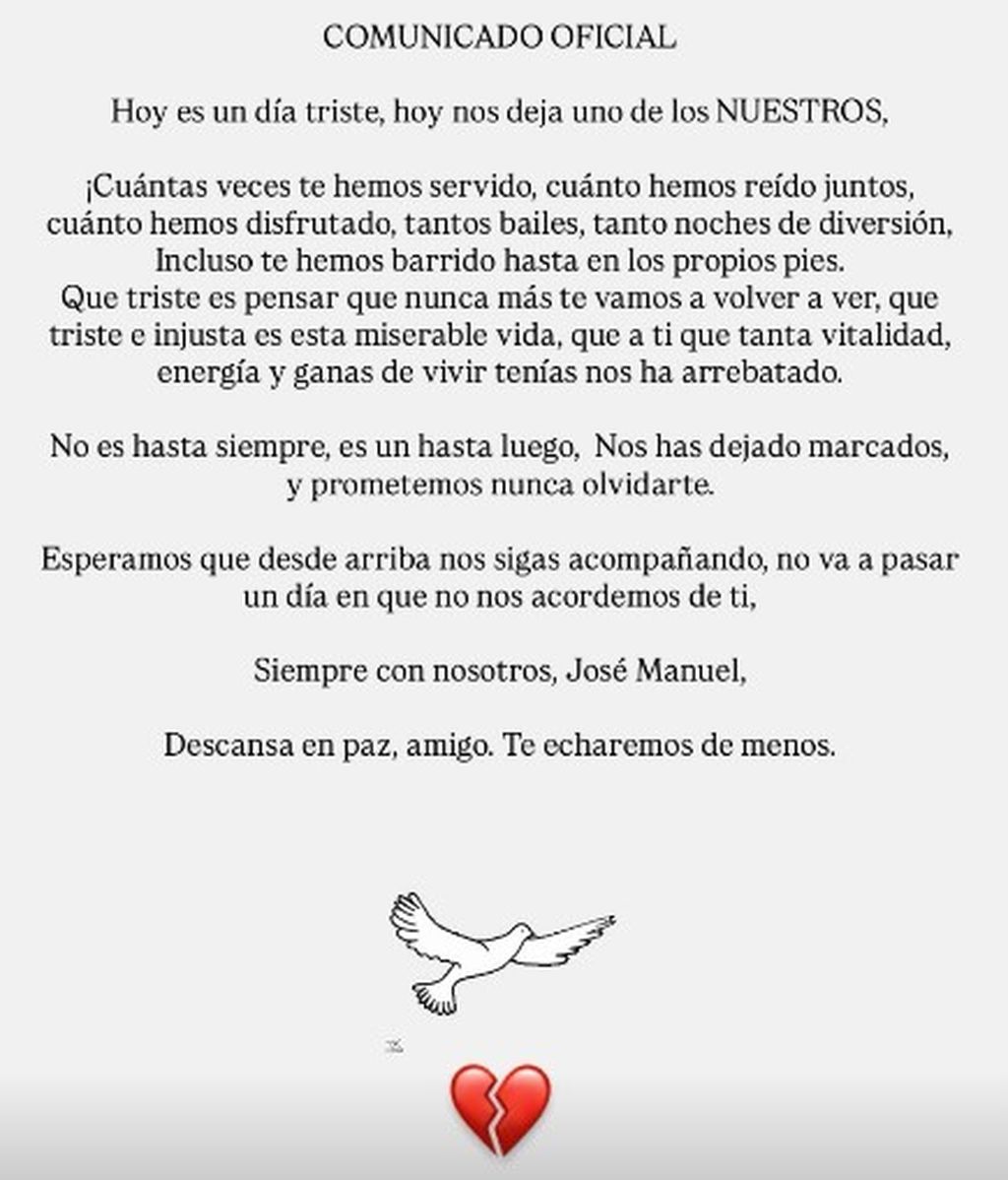 "No es un hasta siempre, es un hasta luego": la despedida a José Manuel en Almería