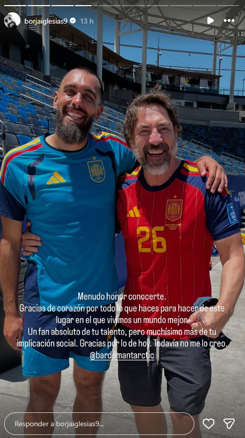 Borja Iglesias y Javier Bardem, juntos en Los Ángeles