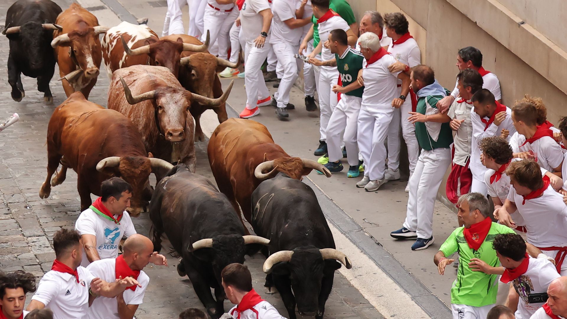 Cuarto encierro de Sanfermines en Pamplona