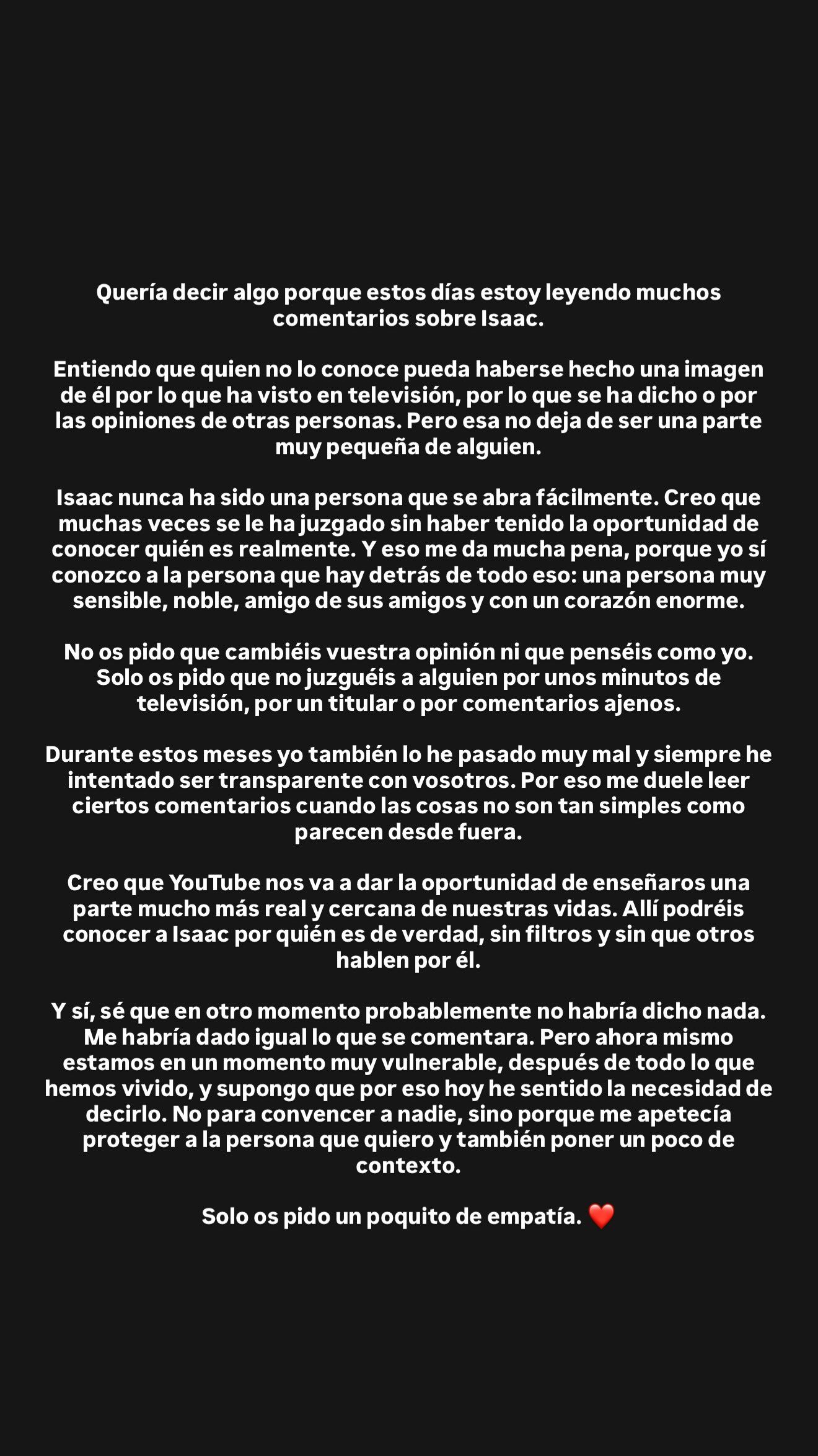 El comunicado de Dana tras ver comentarios despectivos a Isaac
