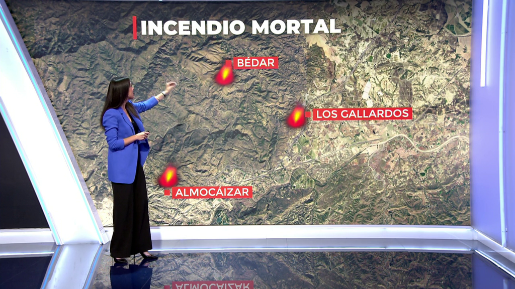 El mapa del trágico incendio forestal de los Gallardos, en Almería: una orografía compleja y una “trampa” mortal impulsada por vientos de 70 kilómetros por hora