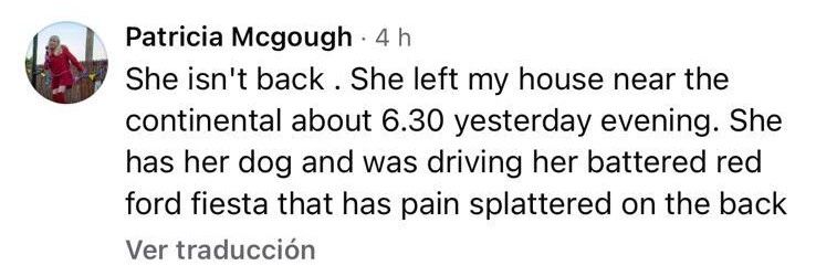 El mensaje de Patricia McGough por la desaparición de su hija