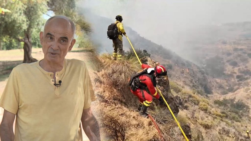 El peligro del pasto seco y las pendientes escarpadas en el incendio en Los Gallardos: "El fuego se convierte en un polvorín"