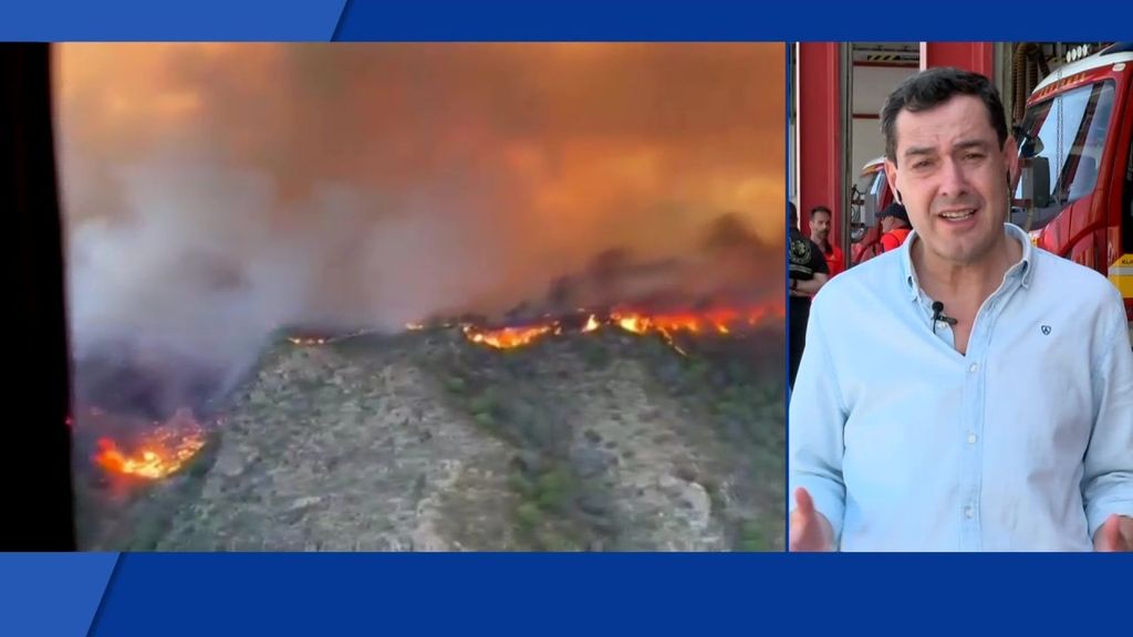 Juanma Moreno explica por qué el incendio de Los Gallardos es tan difícil de extinguir: "El viento es nuestro gran adversario"