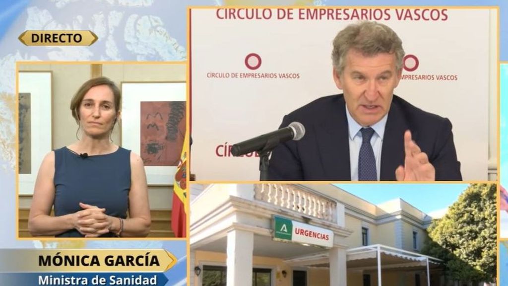 Mónica García responde a Feijóo por las bajas laborales: "Se está poniendo en duda un acto médico y eso es muy grave"
