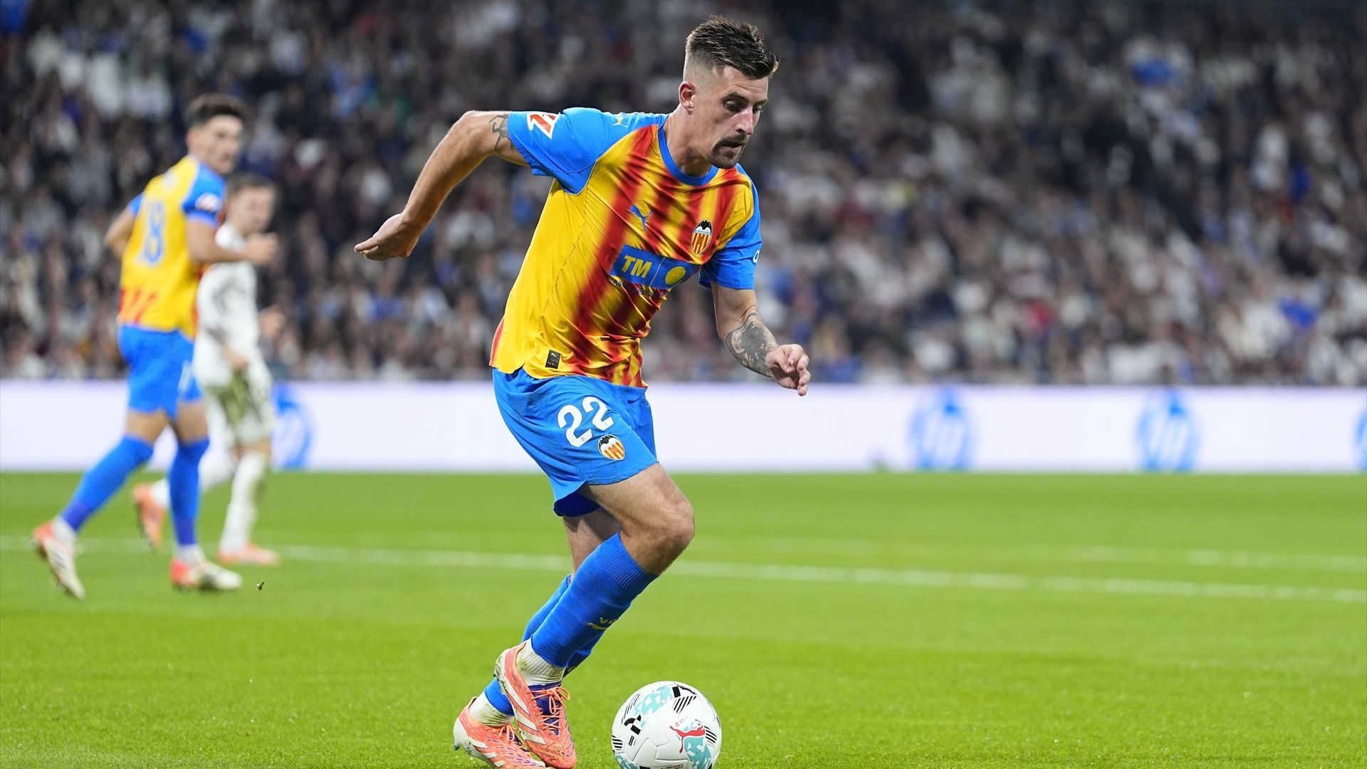 Baptiste Santamaría, en un partido con el Valencia CF la pasada temporada Baptiste Santamaría, en un partido con el Valencia CF la pasada temporada