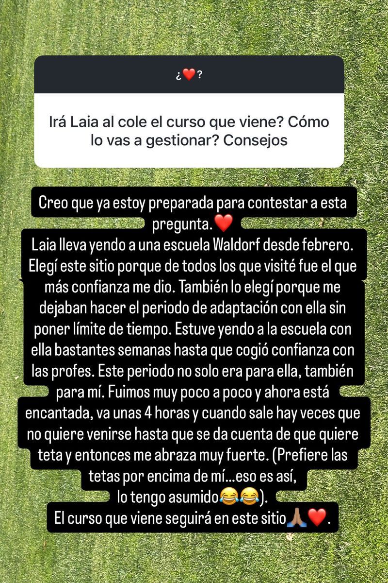 Cristina Pedroche revela qué tipo de escuela ha escogido para su hija Laia
