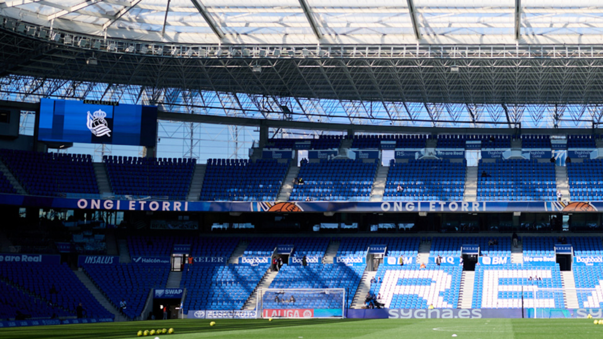 El estadio de Anoeta, durante un partido de LaLiga El estadio de Anoeta, durante un partido de LaLiga