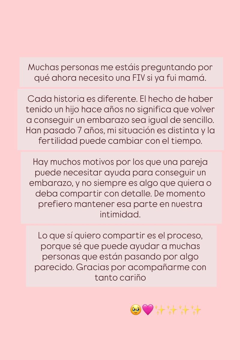 La explicación de Adara Molinero sobre por qué ha tenido que recurrir a la fecundación in vitro