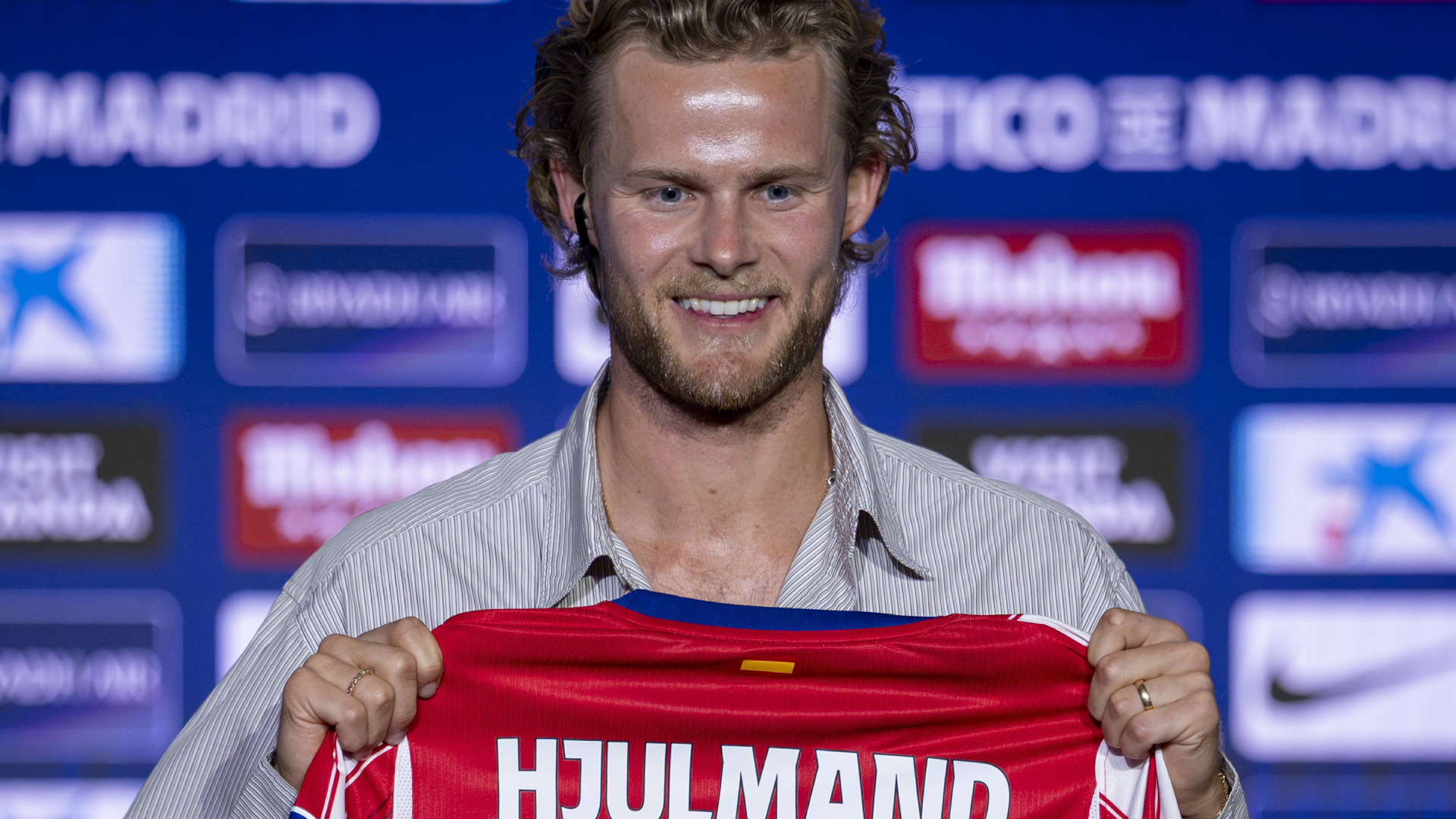 Morten Hjulmand, en su presentación con el Atlético Morten Hjulmand, en su presentación con el Atlético
