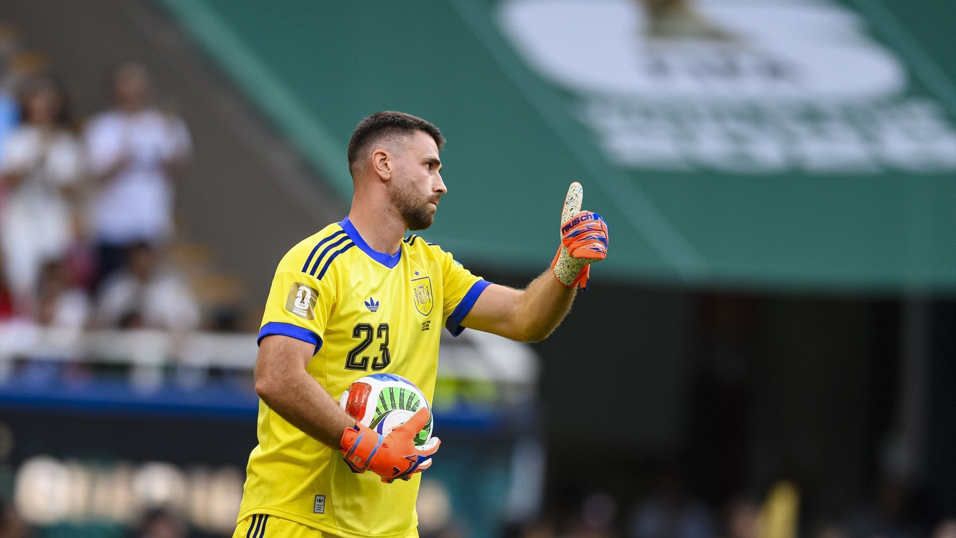 Unai Simón, en un partido de la selección