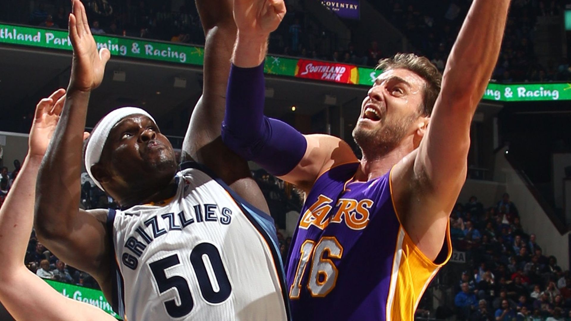 Zach Randolph frente a Pau Gasol en 2014 Zach Randolph frente a Pau Gasol en 2014