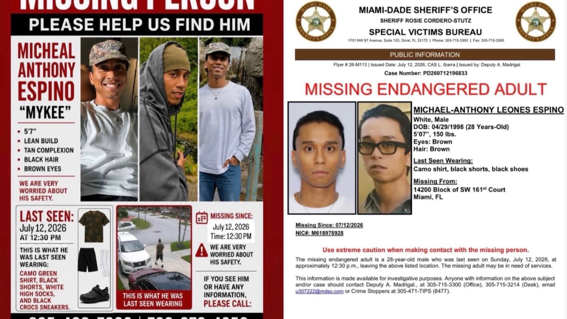El anuncio pidiendo ayuda para encontrar a Mykee Moves, bailarín de Rosalía desaparecido en Miami