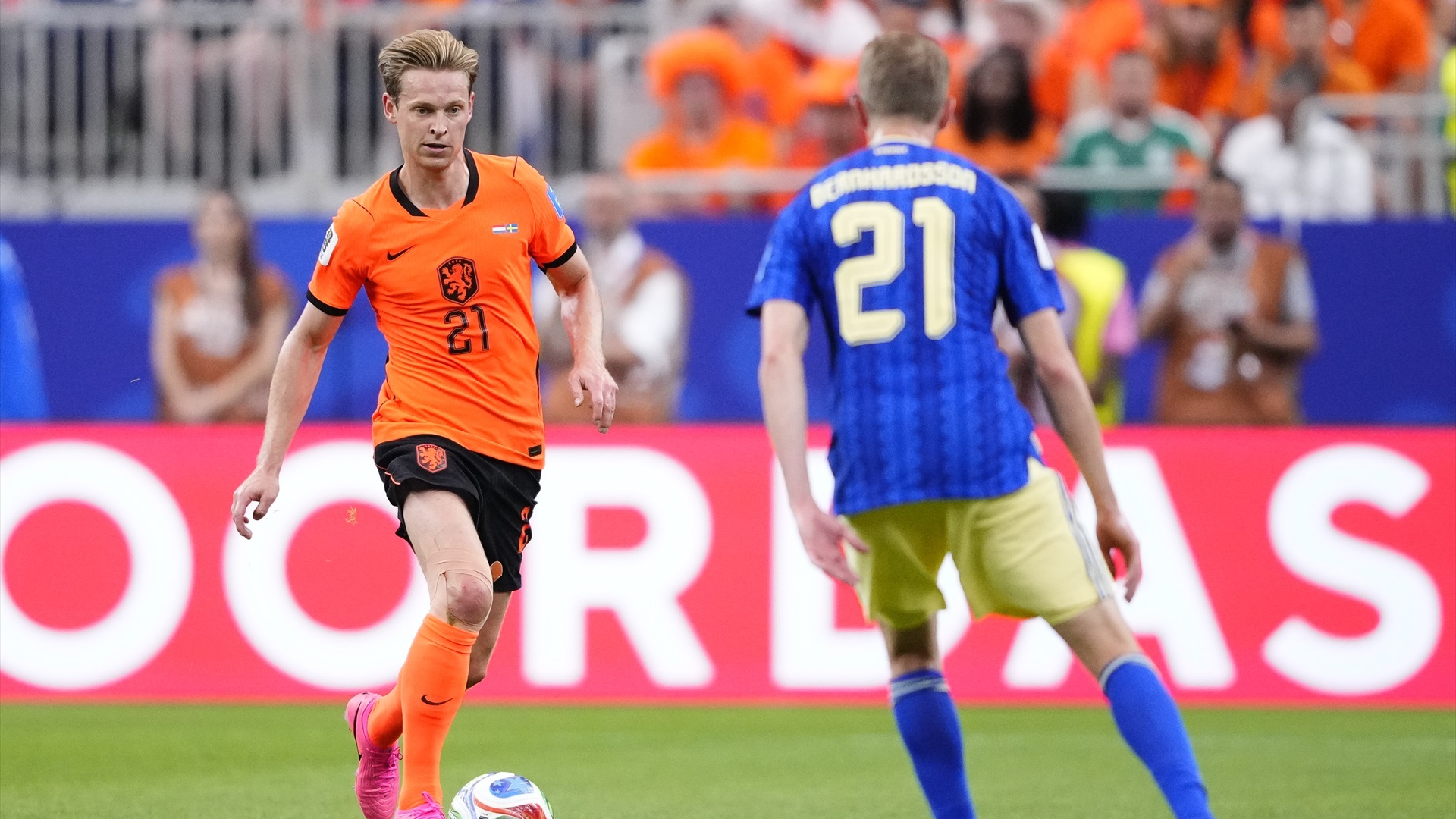 Frenkie de Jong, en un partido con Países Bajos en el Mundial