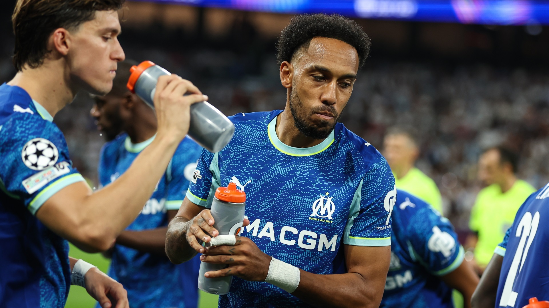 Aubameyang, en un partido con el Olympique de Marsella
