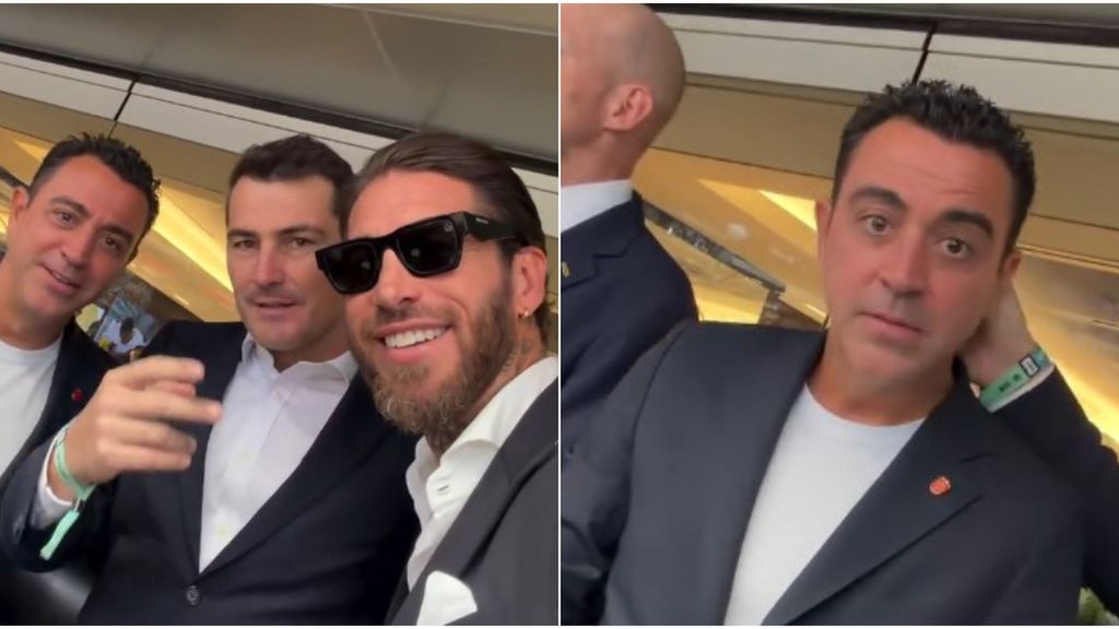El divertido vacile de Sergio Ramos a Xavi Hernández por su pelo antes del España - Francia
