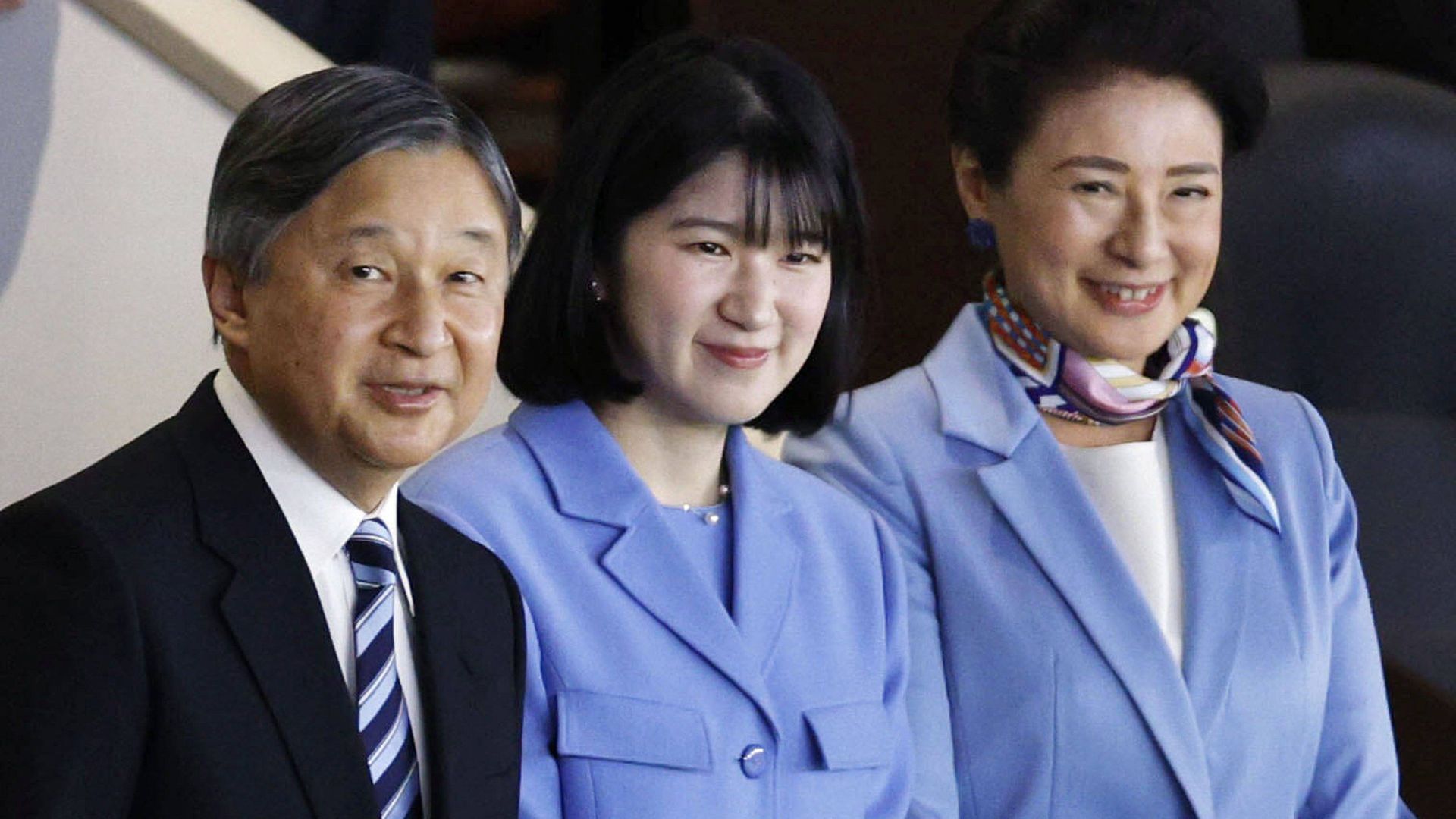 El emperador Naruhito, la princesa Aiko y la emperatriz Masako