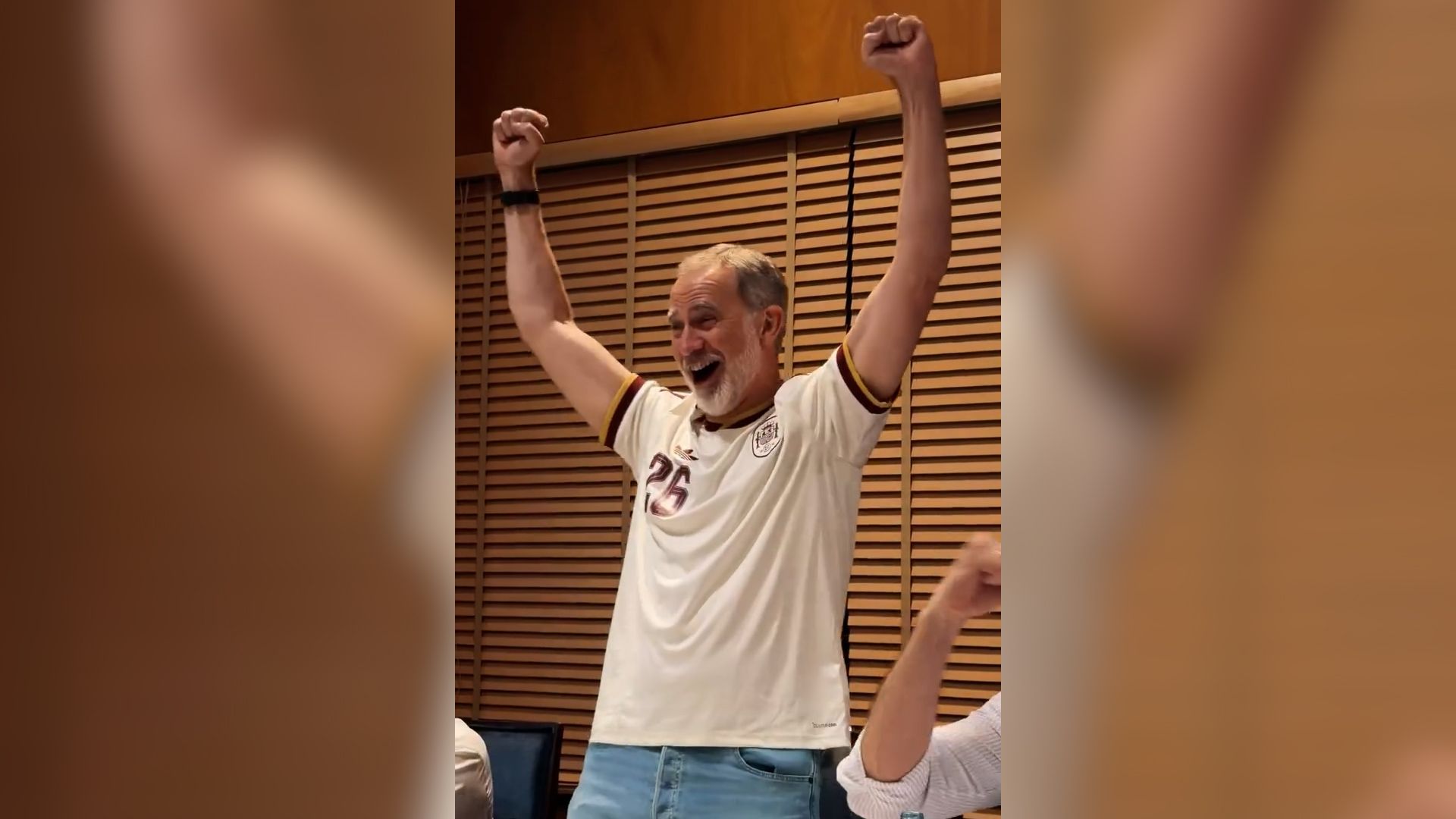 Felipe VI celebra el triunfo de España ante Francia Felipe VI celebra el triunfo de España ante Francia