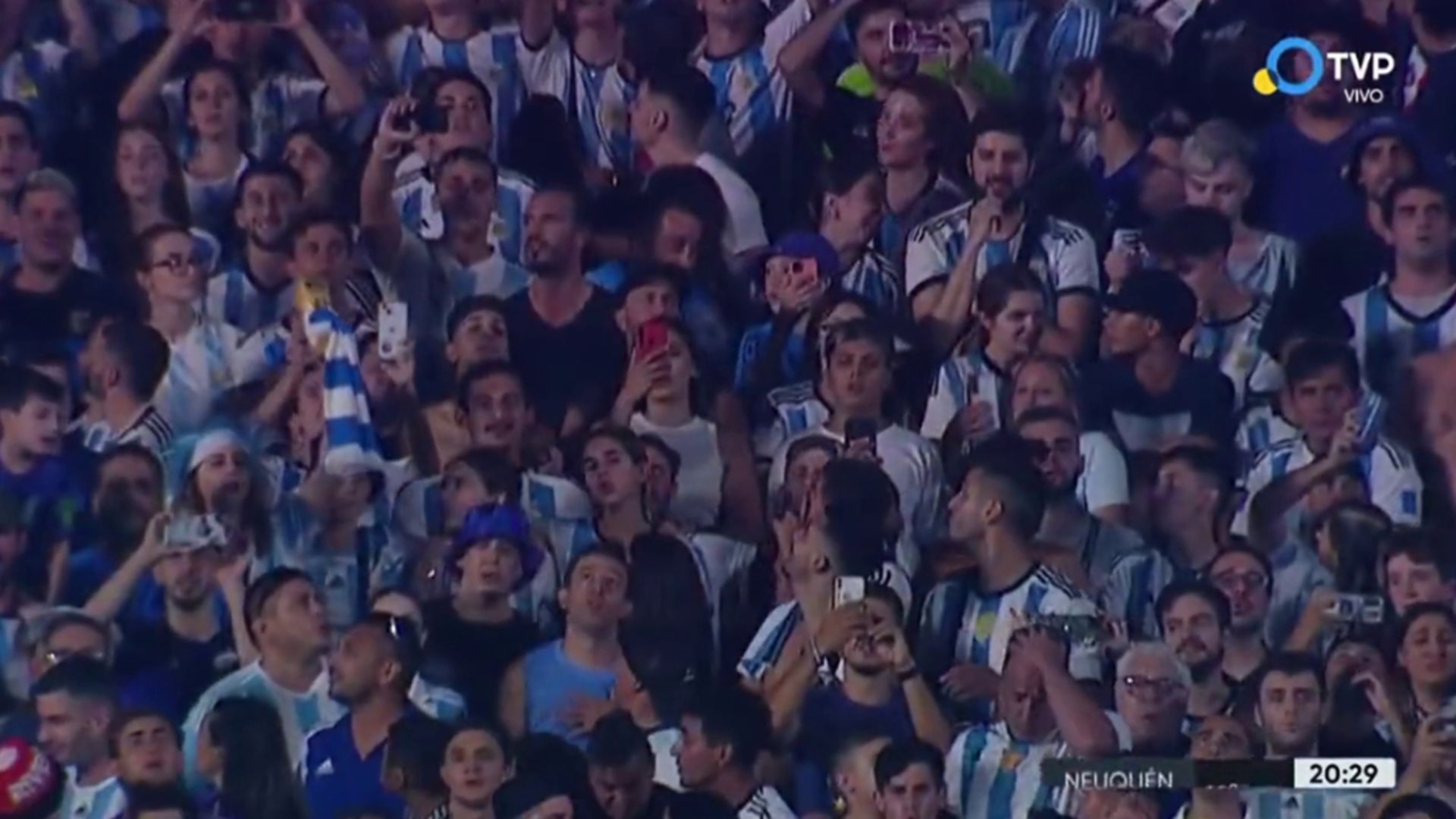 La afición de Argentina, en el estadio