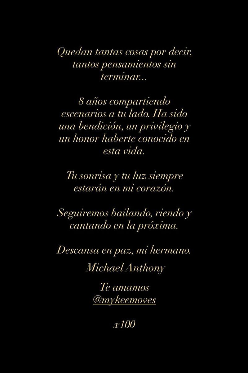 La carta de despedida de Rauw Alejandro a su bailarín, Mykee Moves, tras su muerte