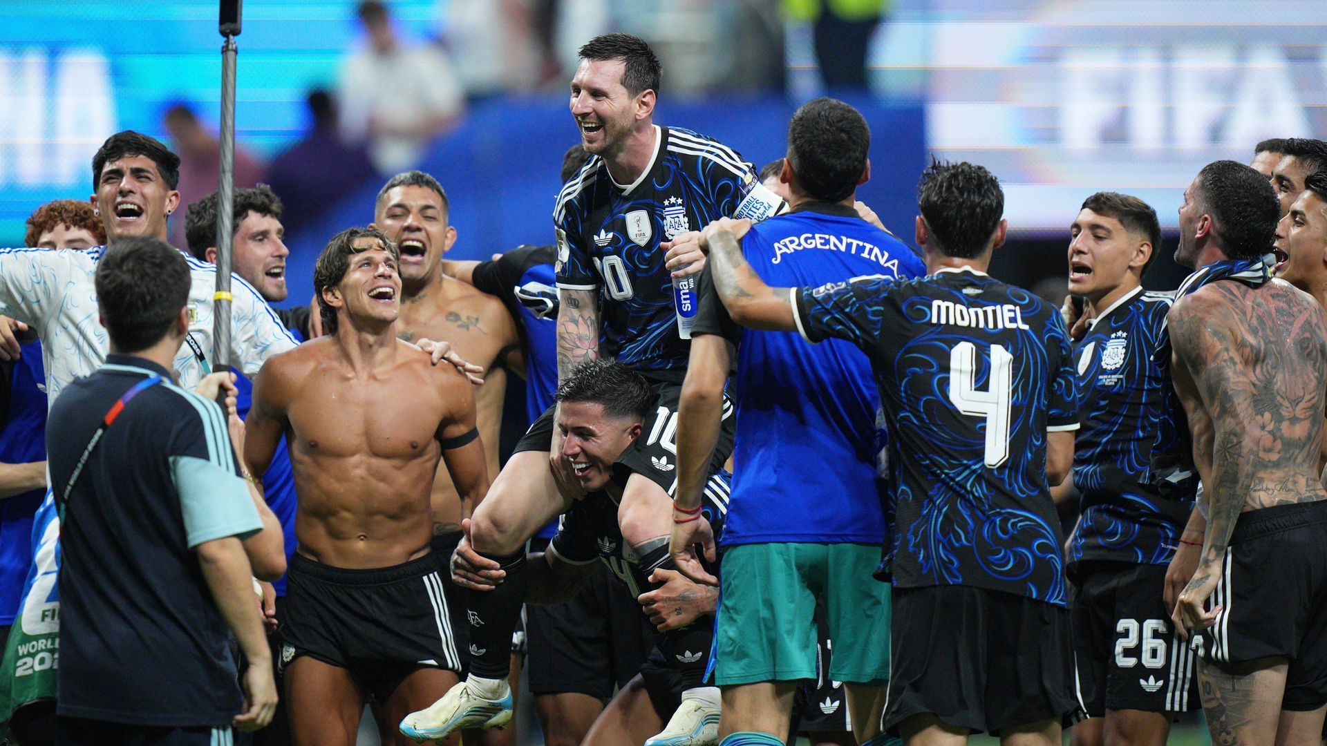La celebración tras la remontada de Argentina La celebración tras la remontada de Argentina