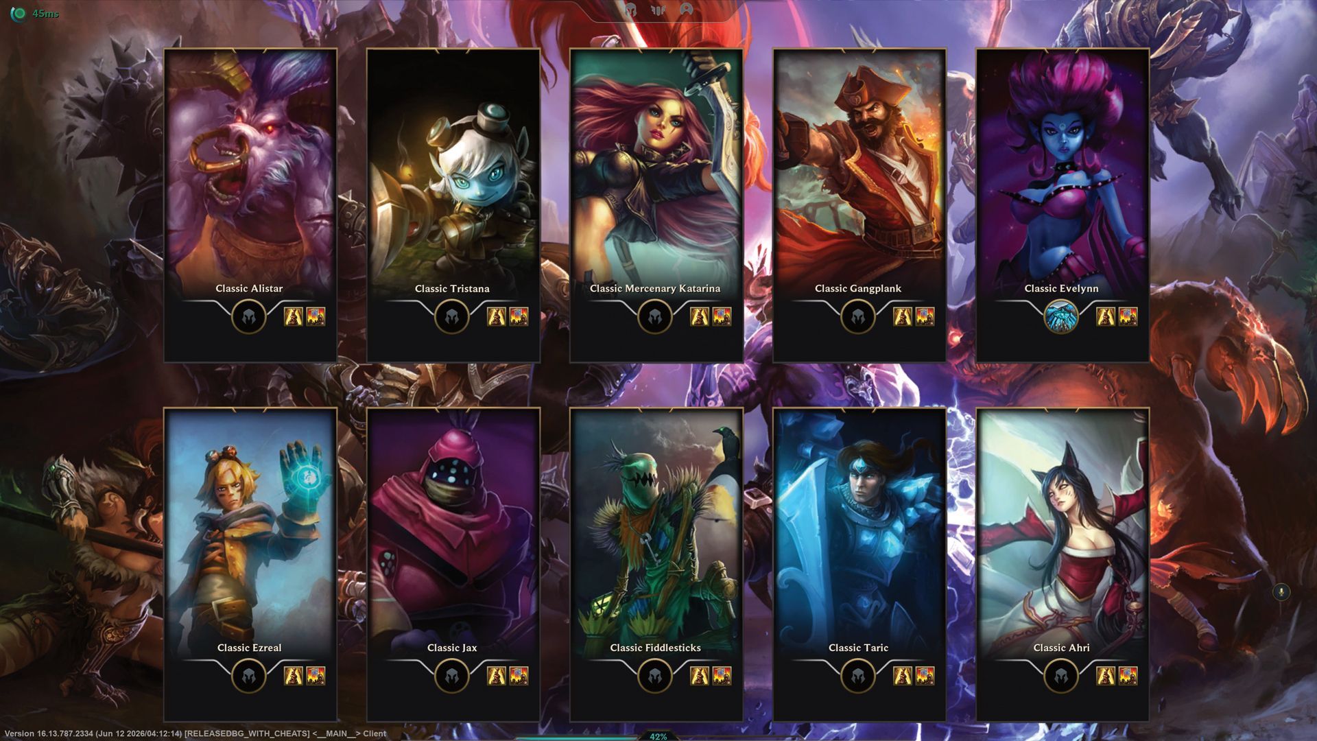 La pantalla de carga de LoL Classic