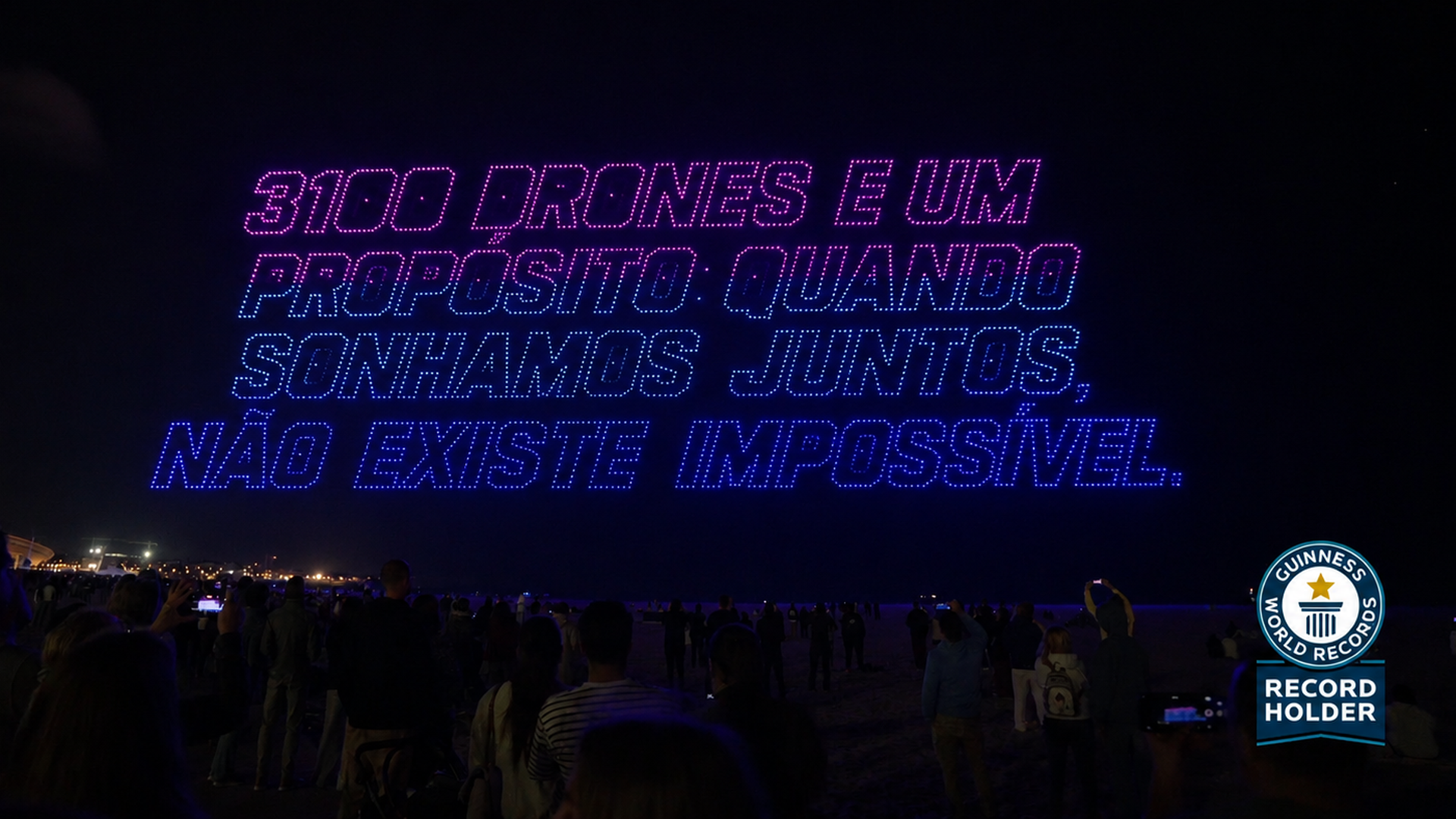 Récord Guinness a la frase más larga creada con drones