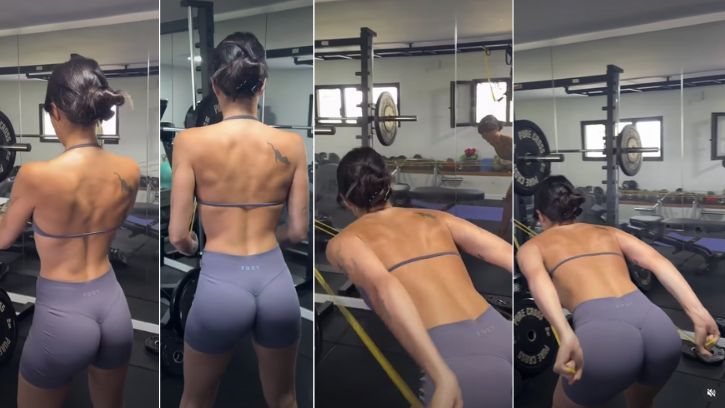 Aitana ejecutando el ejercicio