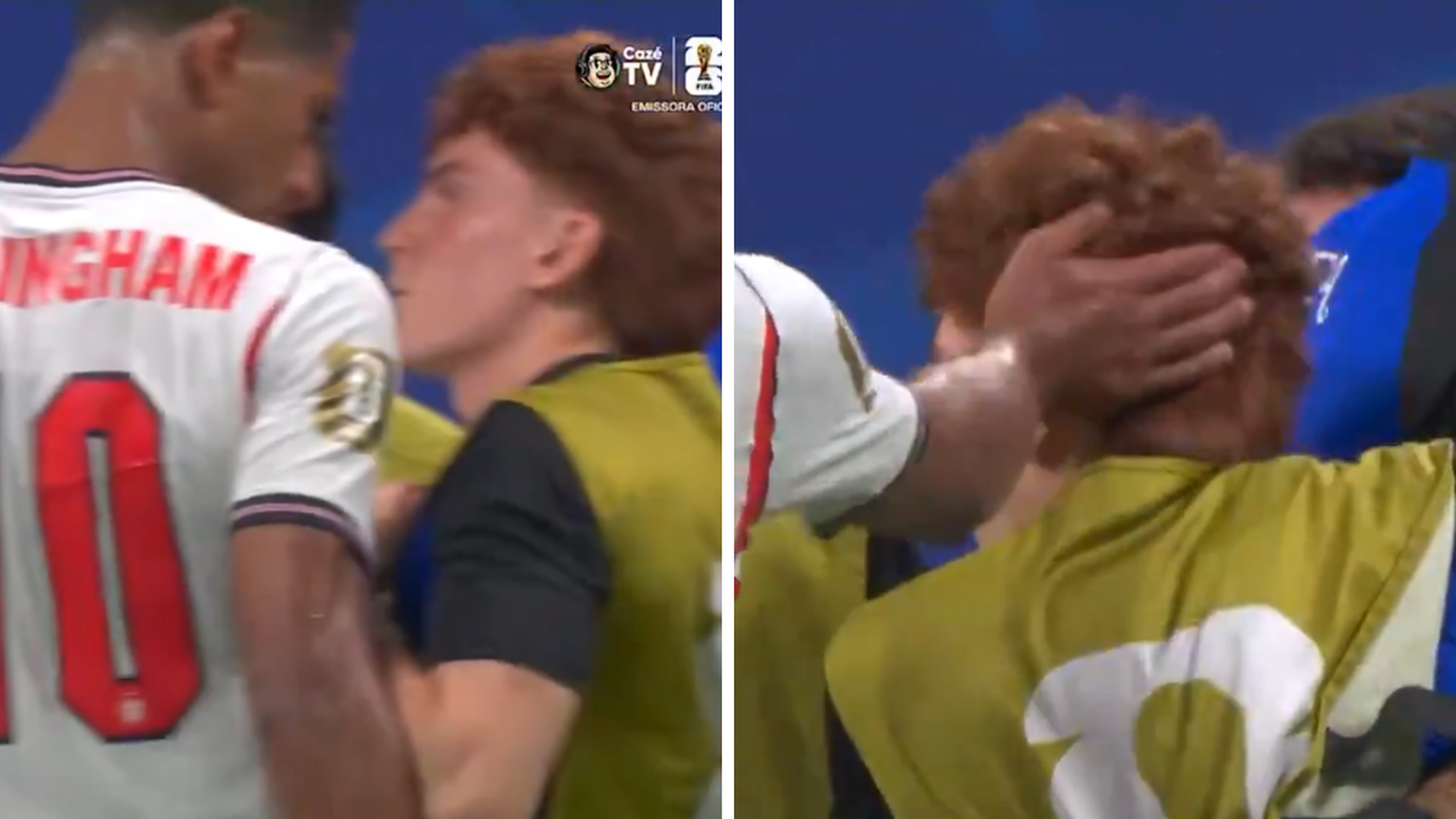 Jude Bellingham golpea a Valentín Barco tras el Inglaterra-Francia Jude Bellingham golpea a Valentín Barco tras el Inglaterra-Francia
