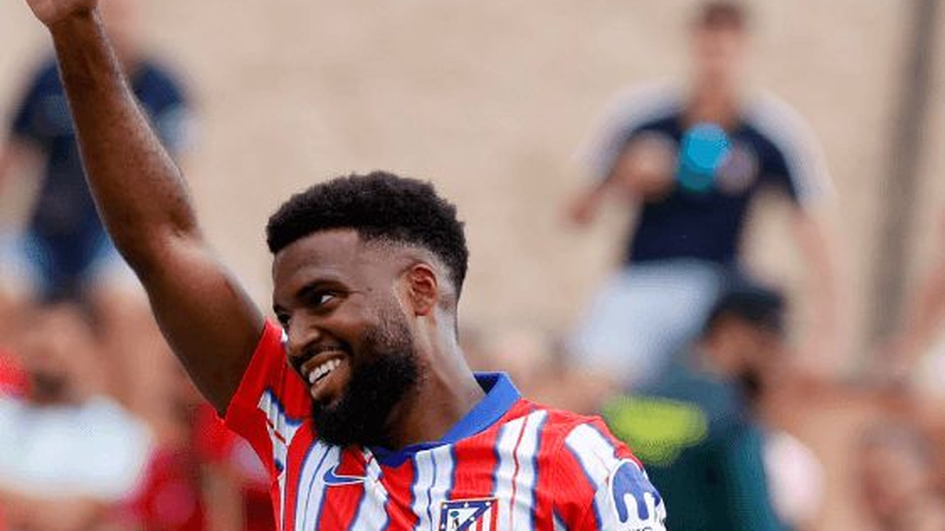 Thomas Lemar, en un amistoso del Atlético en 2024
