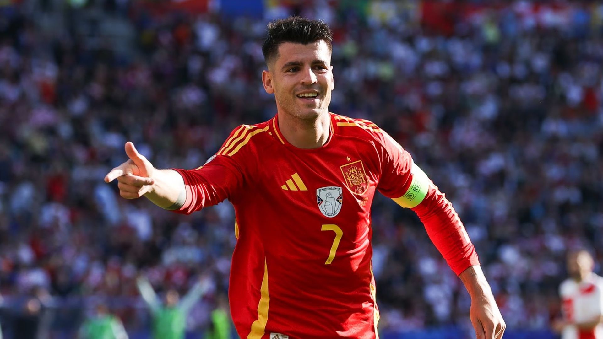 Álvaro Morata celebra su gol en el España-Croacia de la Euro 2024 Álvaro Morata celebra su gol en el España-Croacia de la Euro 2024