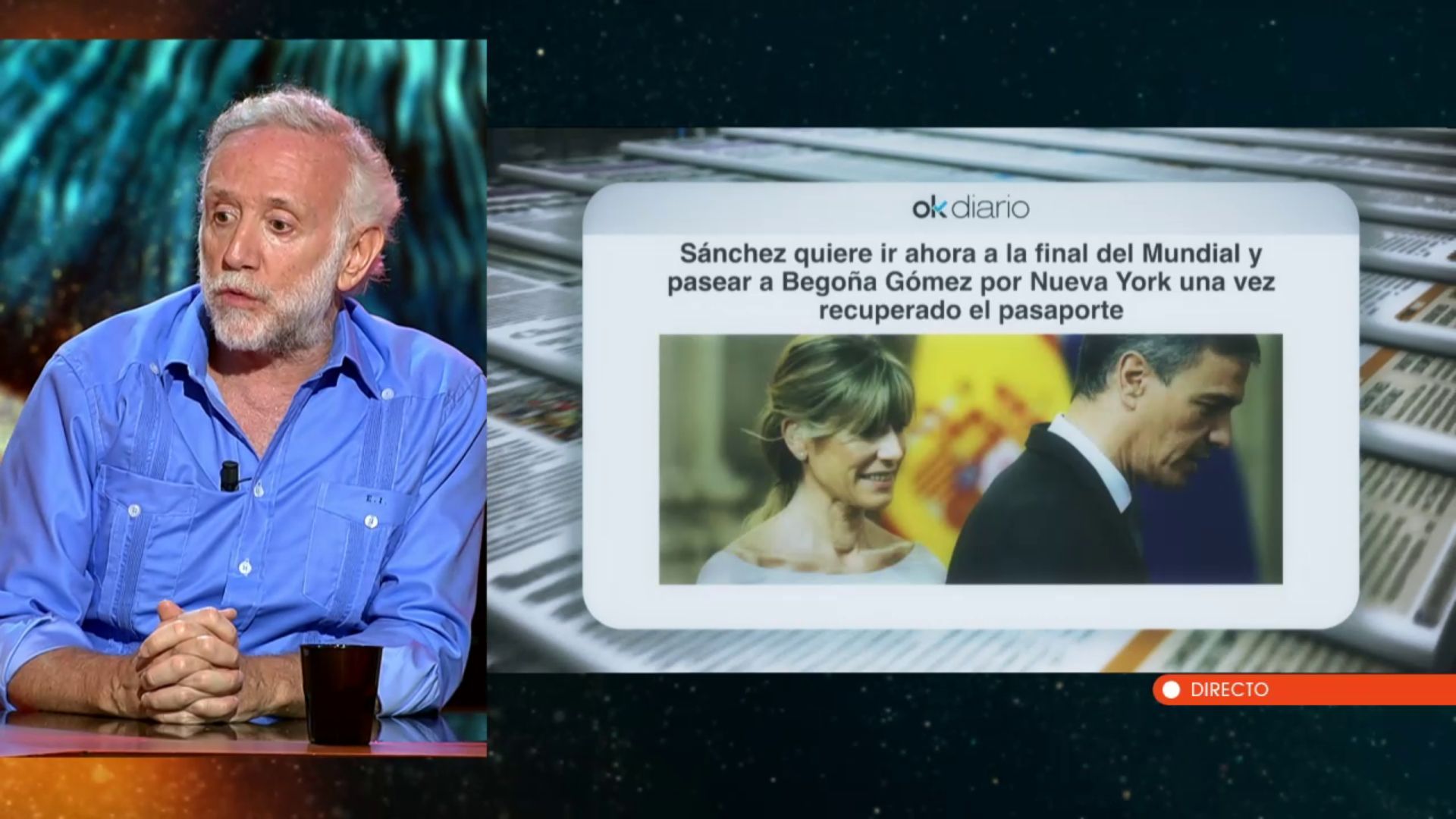 Eduardo Inda apunta a la posible presencia de Pedro Sánchez y Begoña Gómez en la final del Mundial en Nueva York