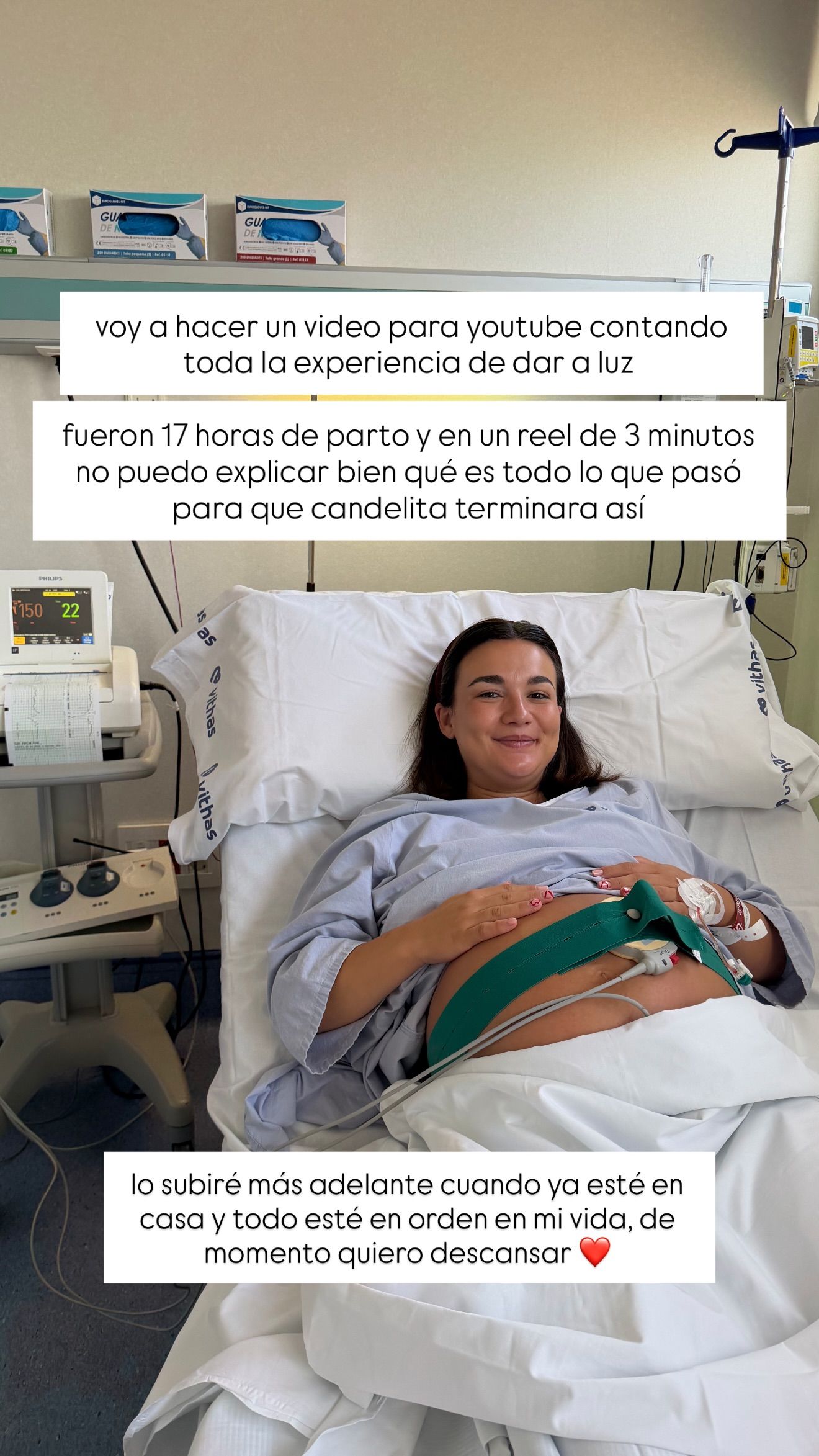 Eme de Amores, horas antes de convertirse en madre