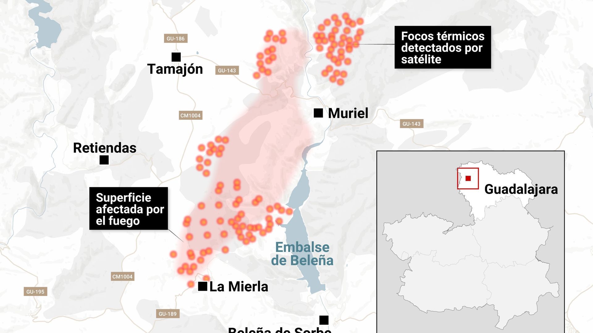 Incendio de La Mierla en Guadalajara
