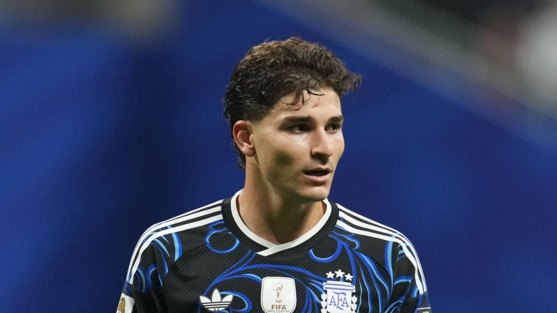 Julián Álvarez, en un partido de la selección argentina