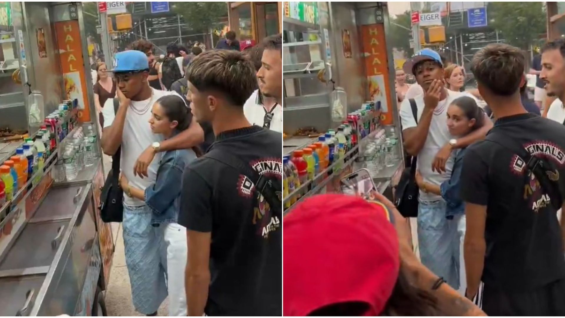 Lamine Yamal e Inés García pidiendo comida en un puesto de Nueva York Lamine Yamal e Inés García pidiendo comida en un puesto de Nueva York