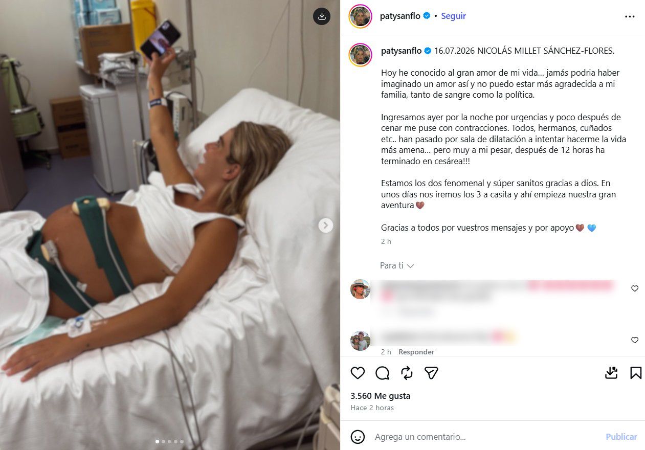 Paty Sánchez-Flores, en las horas previas al nacimiento de su hijo