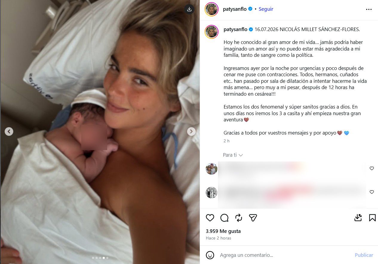 Paty Sánchez-Flores ya es madre