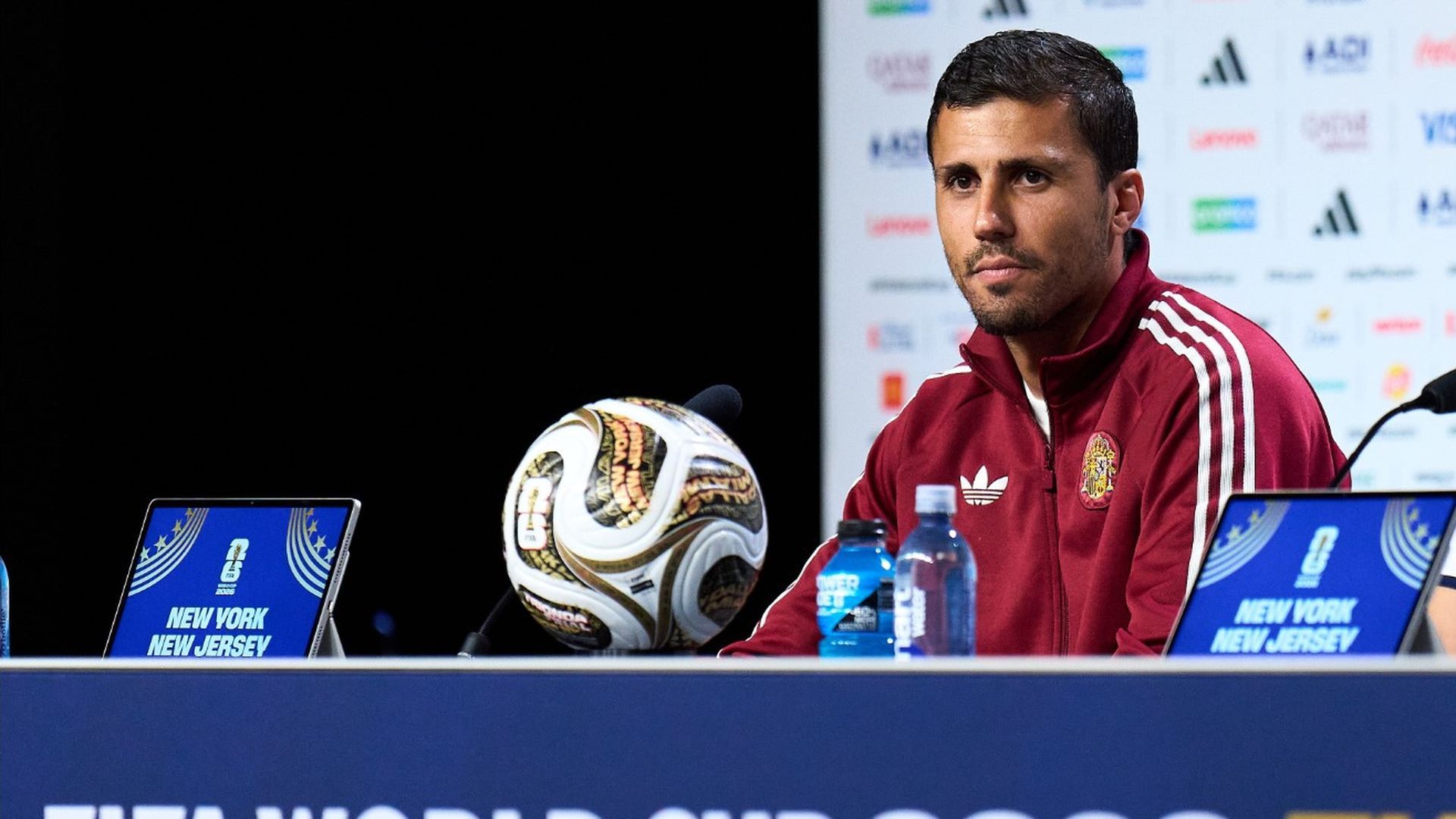 Rodri, en la rueda de prensa previa a la final del Mundial Rodri, en la rueda de prensa previa a la final del Mundial