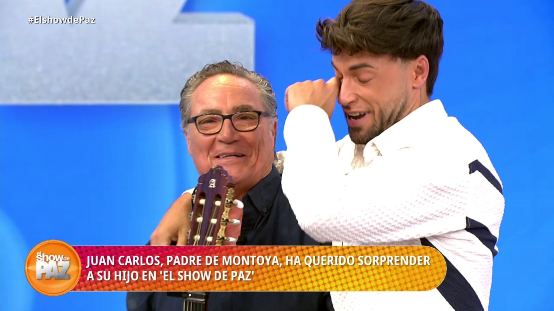 Montoya, muy emocionado con la sorpresa de su padre en el plató Montoya, muy emocionado con la sorpresa de su padre en el plató
