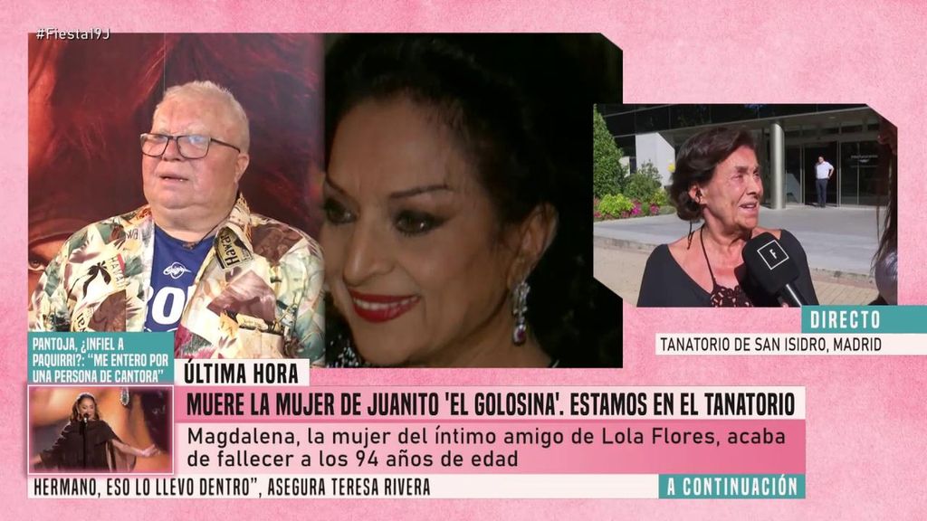 Muere la mujer de Juan 'El golosina' a los 93 años de edad: "Juanito la encontró esta mañana muy pálida"