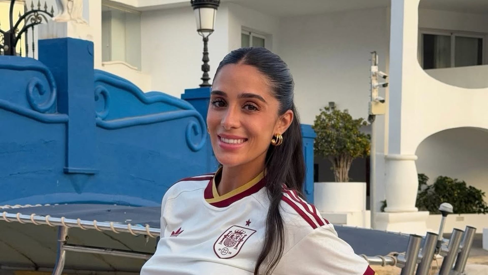 Claudia Martínez apoyando a la selección española en la final del Mundial Claudia Martínez apoyando a la selección española en la final del Mundial