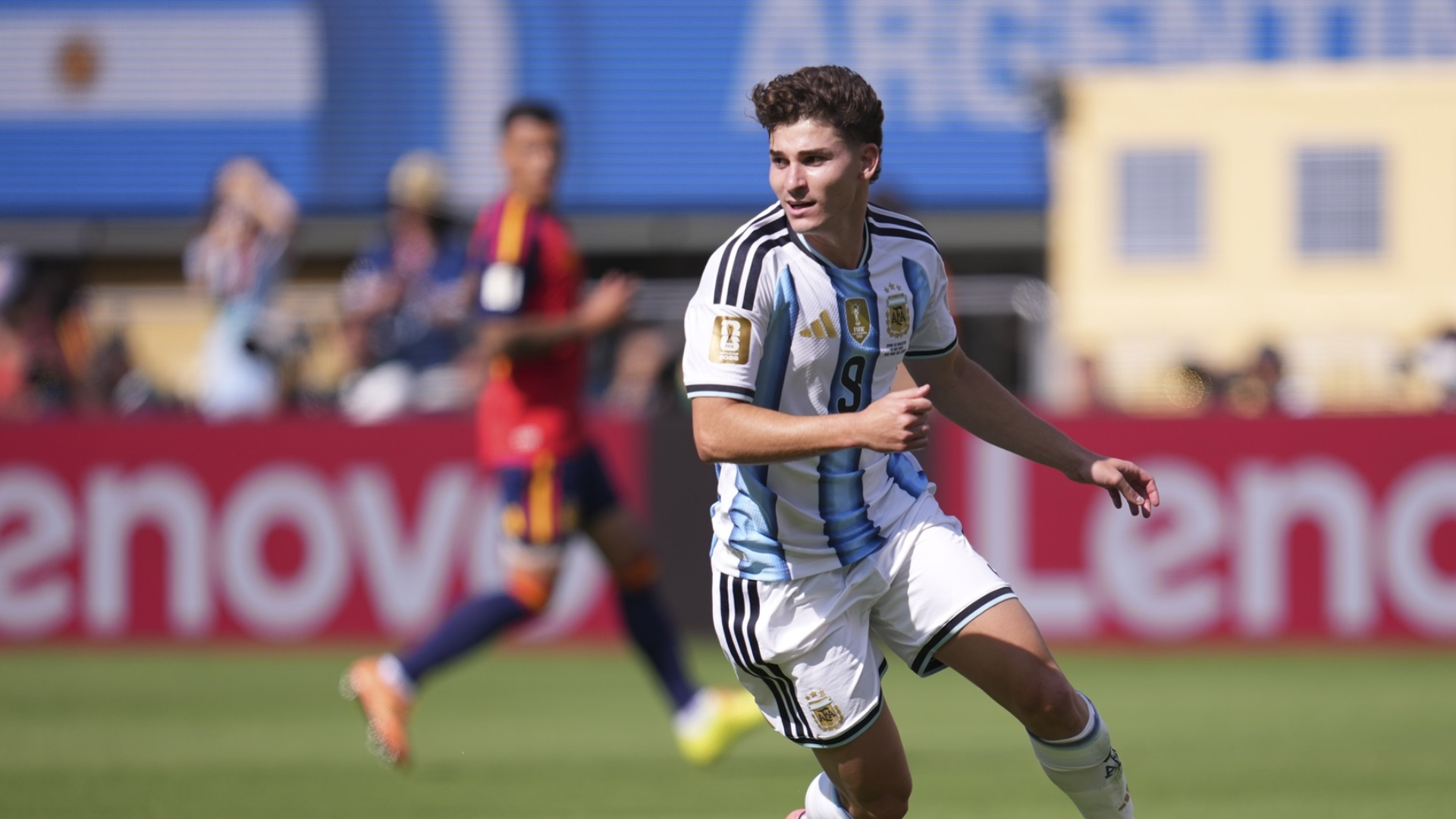 Julián Álvarez, en la final entre España y Argentina