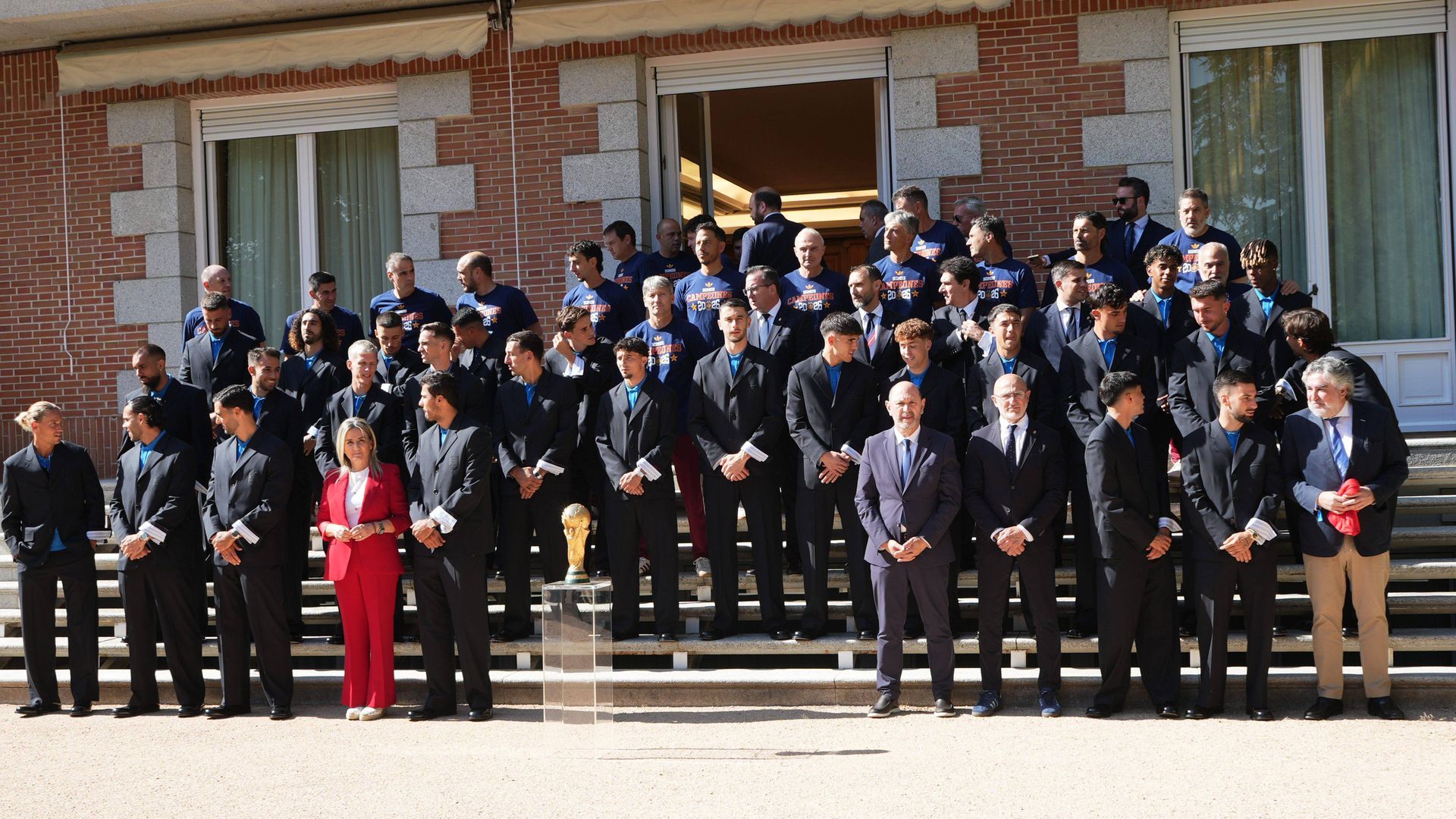 La selección española en la recepción de la Casa Real