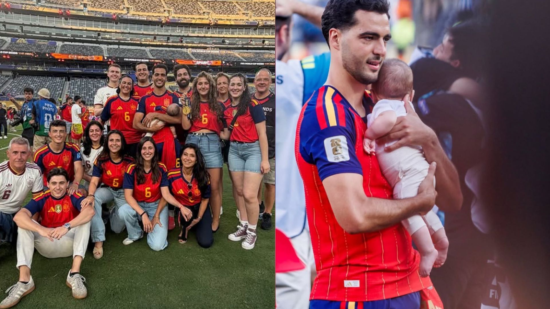Mikel Merino, su familia, su pareja Lola Liberal y su hijo Mateo