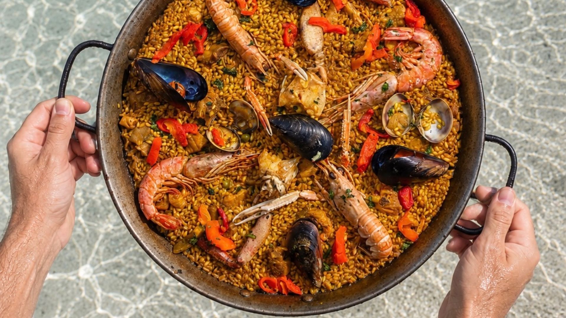 Paella balear del chiringuito Cangavella Paella balear del chiringuito Cangavella